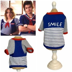 Nautical 'Smile' Doggy Striped Tee